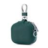 Estuche protector de cuero genuino de color sólido con cremallera cuadrada pequeña para auriculares y llaves Estuche protector de cuero de vaca Estuche para auriculares Bluetooth