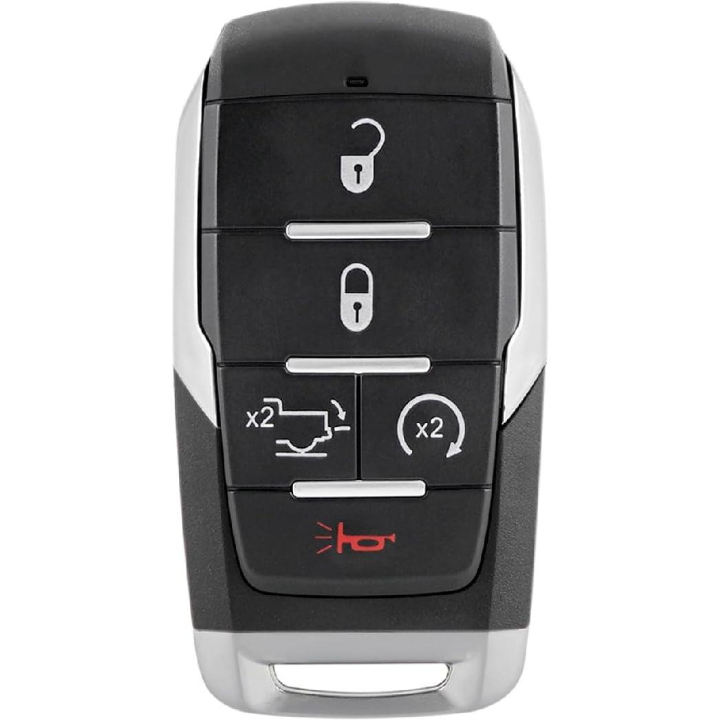 

Key Fob Remote Replacement Fits for Dodge Ram 1500 2019 2020 2021 2022 2023 2024 4 Buttons 433MhzSmart Key Fob FCC ID: OHT-4882056 P/N: 68442907 5 Buttons