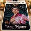 Flannel BlanketHarry Styles Custom Name Text Personalized Soft Warm Throw Blanket Home Decor Gift