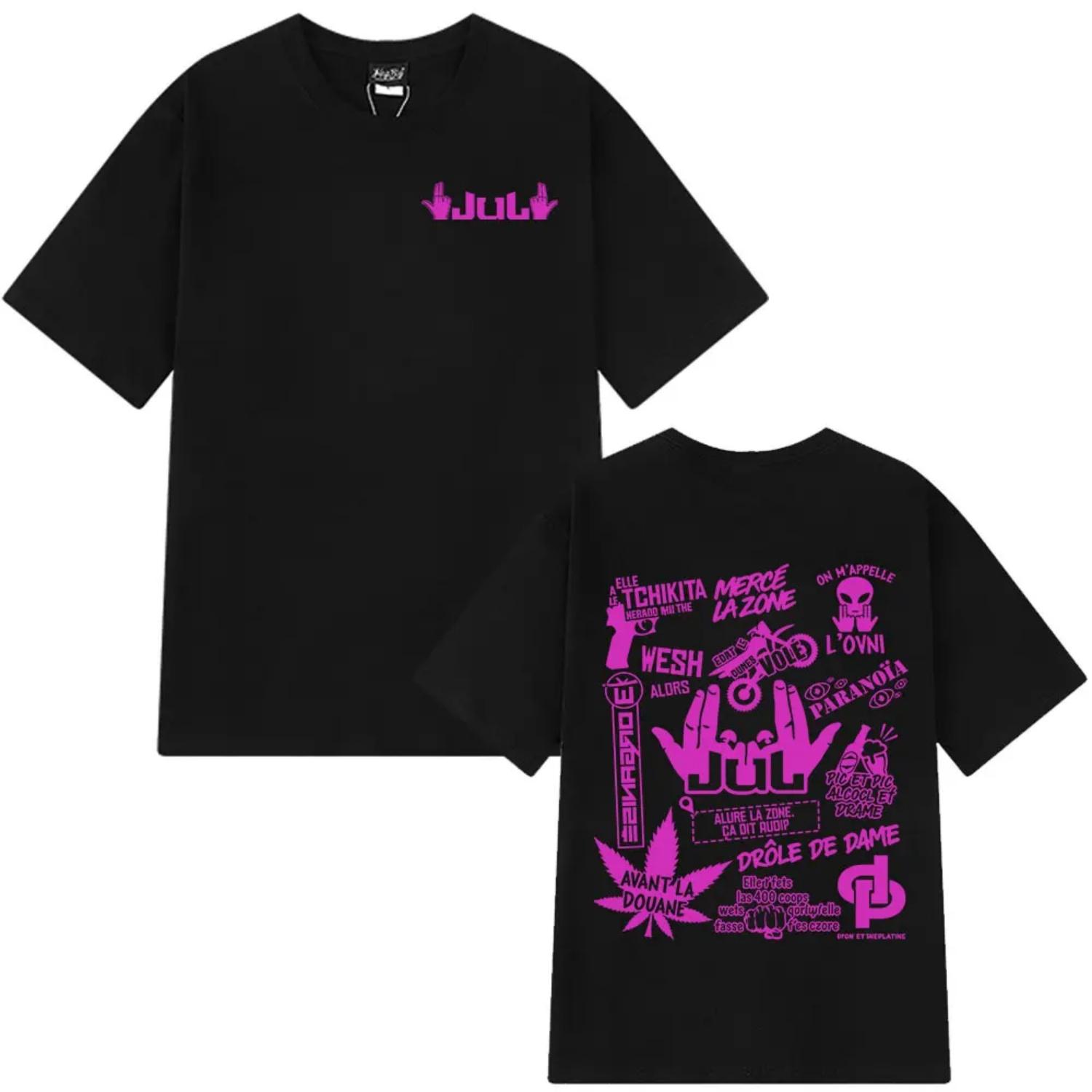 

Rapper Jul Graphic T-shirt Men s Women Clothing Fashion Hip Hop Y2K T-shirt Casual Cotton O-Neck Short Sleeve Oversized Tees S чёрный