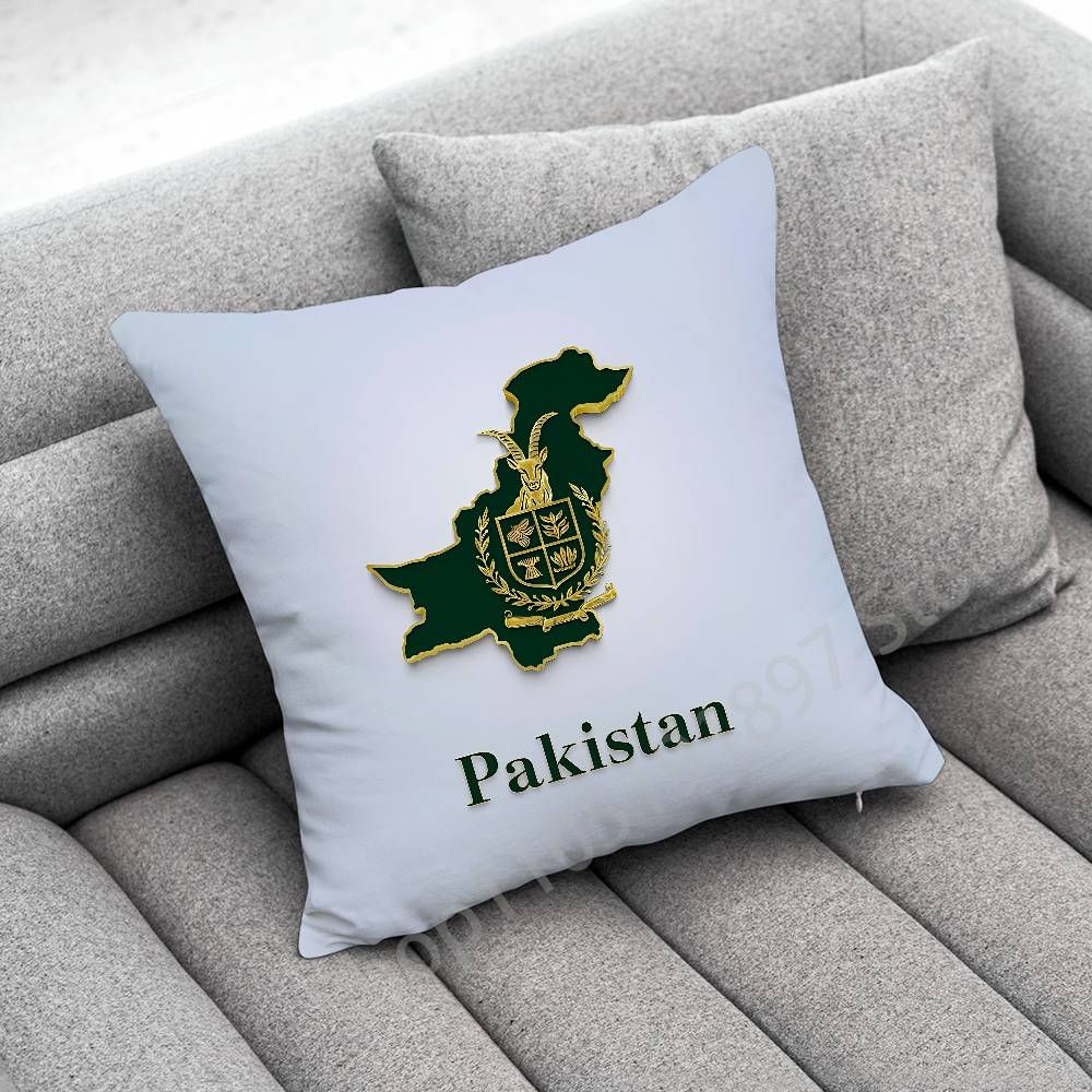 Pakistan Passport Map Flag Throw Pillow Case For 30cm 40cm 45*45cm 50cm 55cm Square Sofa Pillowcase Shell