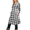 Women's Casual Fashion Long Sleeve Graphic Printed Vintage Dresses With Pockets