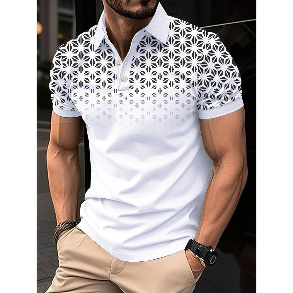 

Summer Men s Creative Pattern Printed Short Sleeve Golf T-shirt S