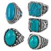 Zinc Zinc Alloy Western Country Ring Antique Vintage Ring Trendy Turquoise Ring  Girls