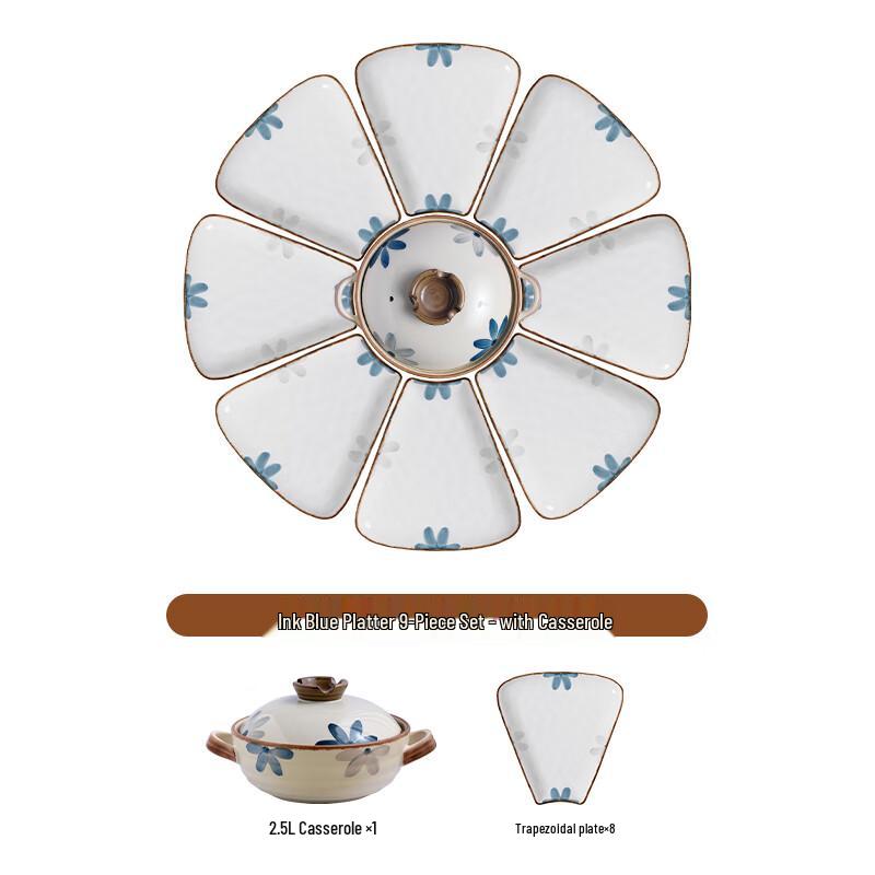 Naijiang Japanese Style Ceramic New Year Platter Set