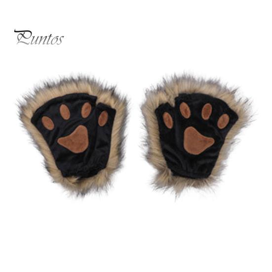 

1 пара зимних перчаток, волчьи лапы, лисьи когти, варежки, приятные для кожи, термоизоляционные перчатки, костюм для косплея на вечеринку хаки