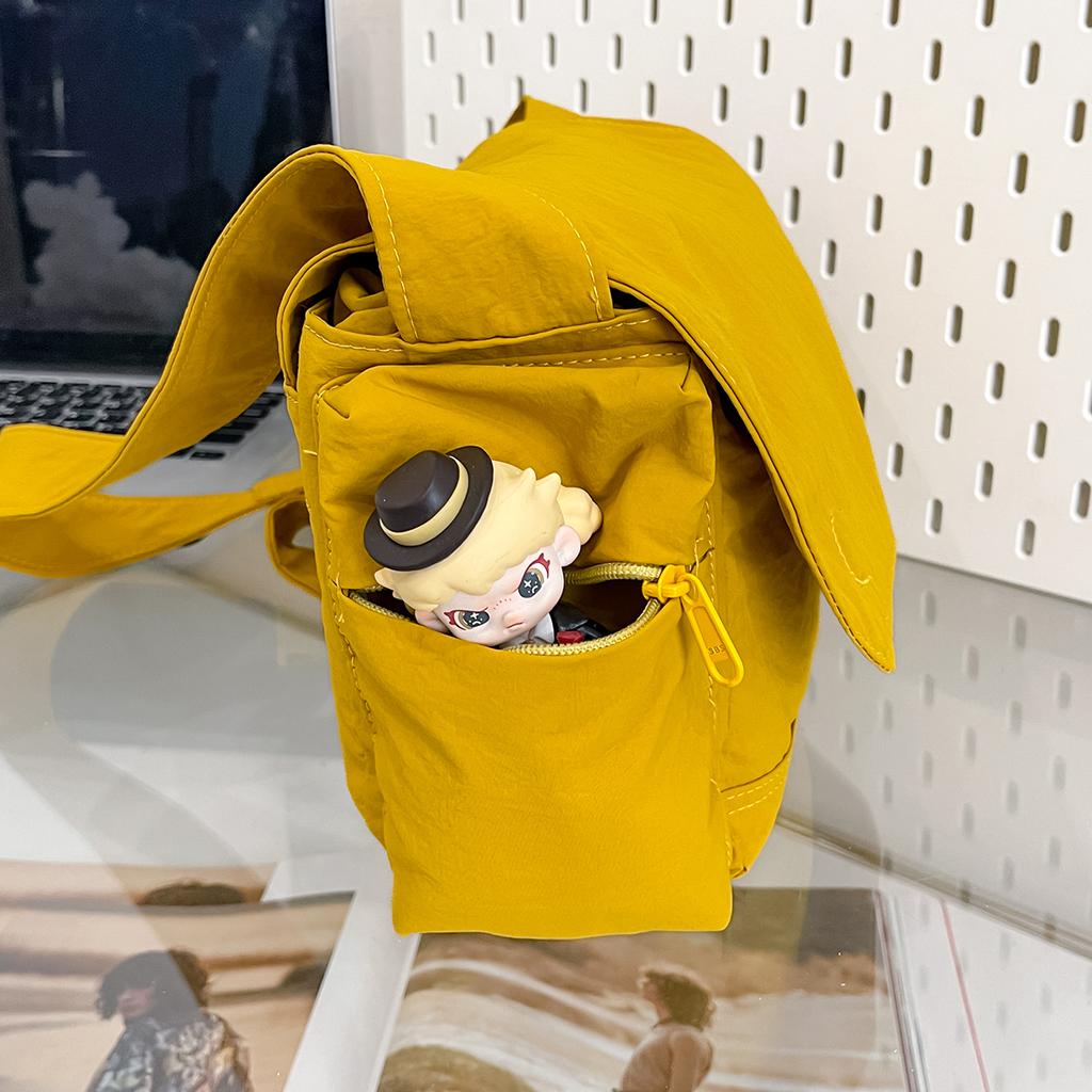 Women's Casual Nylon Crossbody Bag Lightweight Large Capacity Shoulder Bag Messenger Bag for Daily Work School Travel Solid Color Simple Style