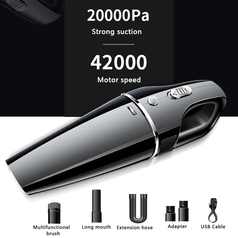 20000Pa Car Wireless Vacuum Cleaner High Power Cyclone Suction Household Portable Handheld Vacuum Cleaner