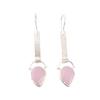Rose Chalcedony Gemstone 925 Solid Silver Jewelry Handmade Dangle Earrings 2.3" EE-166-15