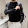Spring 2024 Men's Sweater Patchwork Assorted Colors Skin-Friendly Fabric Fashion Versatile Top Casual Long-Sleeved Bottoming Shirt