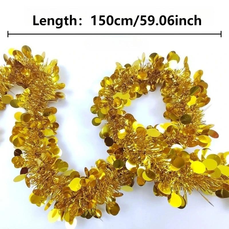 3/5PCS Christmas Tree Decoration Ribbon Garlands Christmas Tree Hanging Colorful Round Christmas Birthday Party Decoration