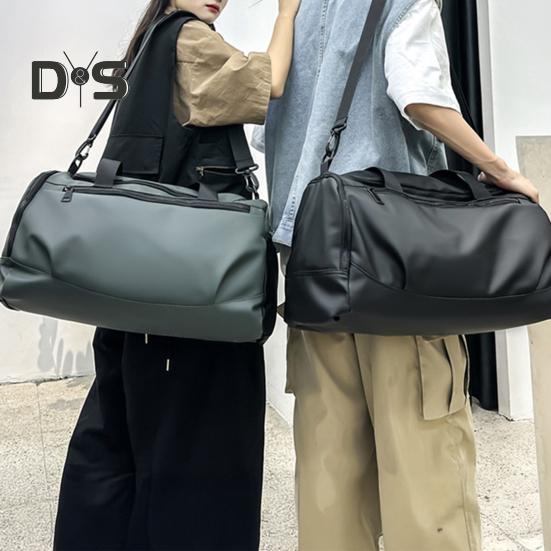 Travel Bag with Independent Shoe Compartment Zipper Closure Large Capacity Waterproof Fitness Bag Handbag for Men Women