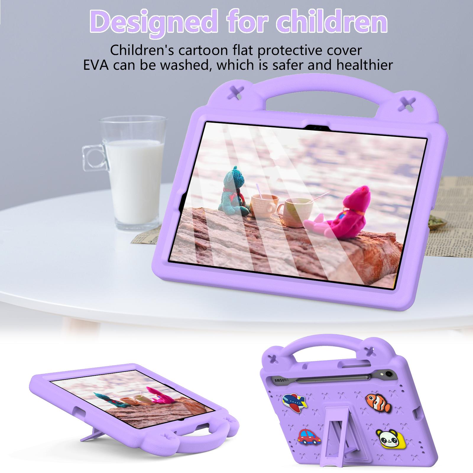 

For Samsung Galaxy Tab S7/S8/S9 EVA Protective Cover Kids Friendly Grip Handle Kickstand Tablet Case Navy Blue