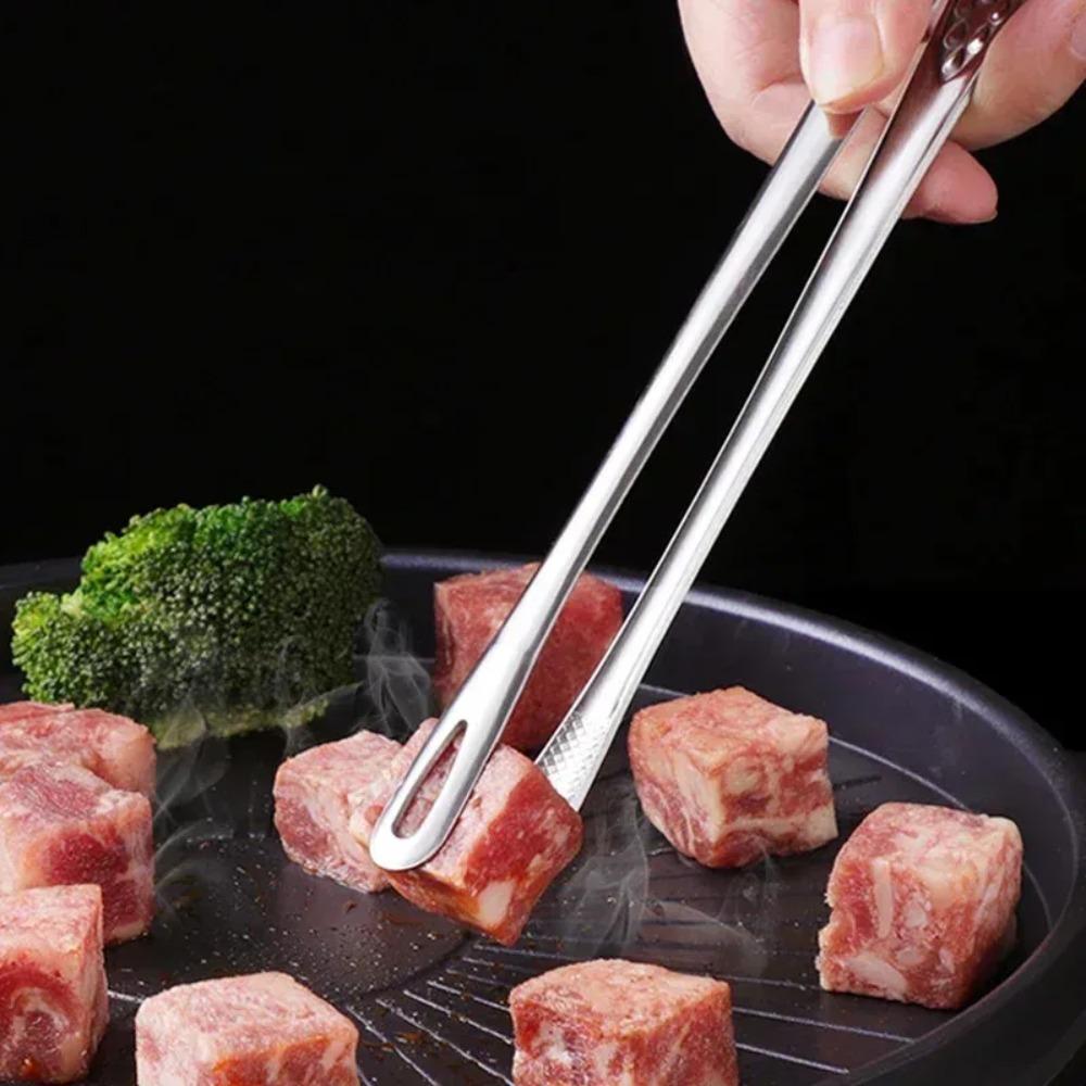 Food-grade Steel Barbecue Tongs Kitchen Tongs, Vegetable Tongs Reusable Barbecue Meat Tongs Cooking Tweezers Kitchen Tools