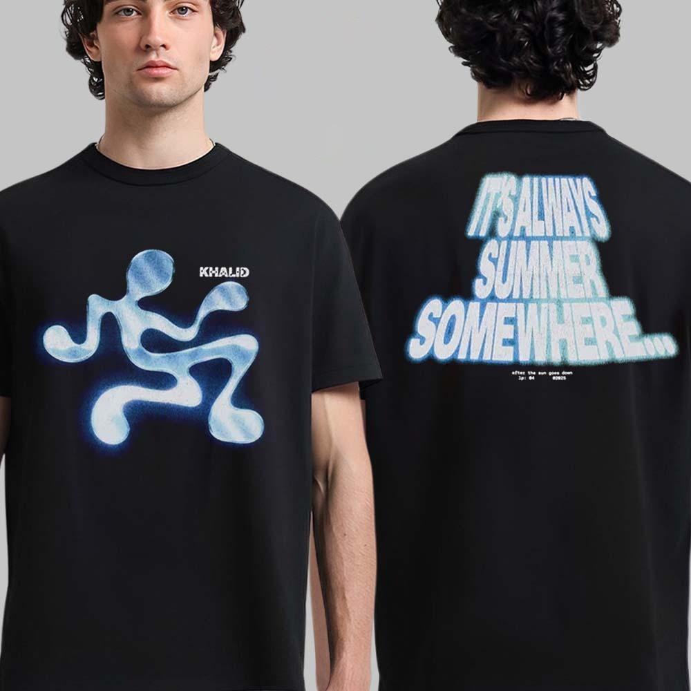 

Khalid After The Sun Goes Down Merch It Is Always Summer Somewhere Black T-Shirt 3XL