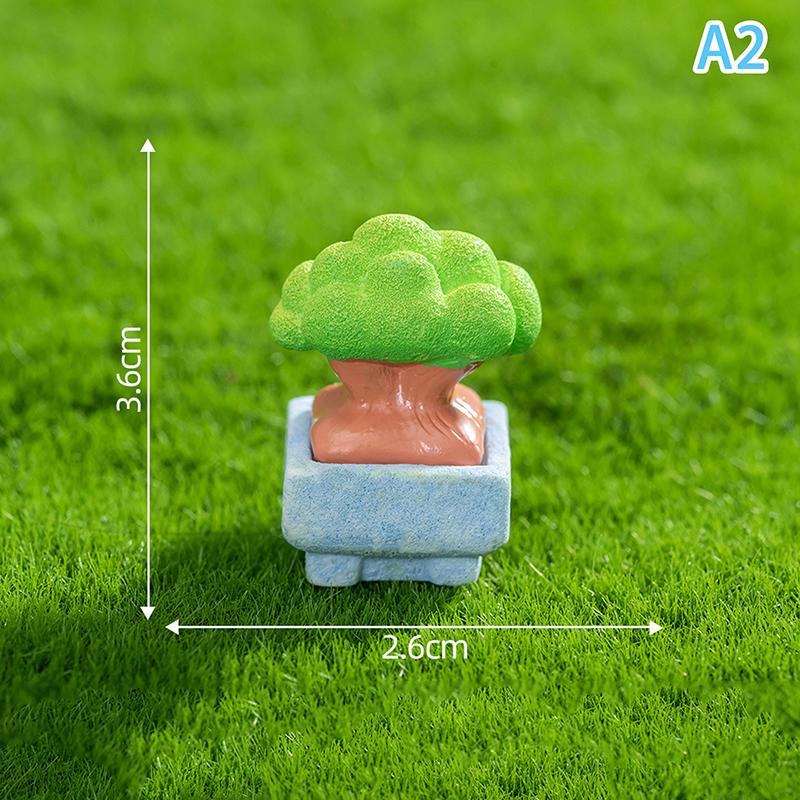 Figurines Miniatures Cute Small Tree Potted Micro Landscape Ornaments For Home Decorations Office Desk Accessories