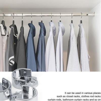 Heavy Duty Closet Rod Support 6 Brackets Space Optimization Round Pipe Brackets for 25mm Round Tubes Bathroom Storage