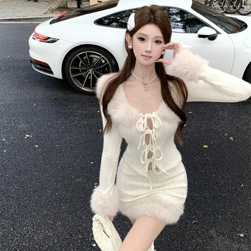 

Женский комплект из съемной пушистой трикотажной юбки pure desire S