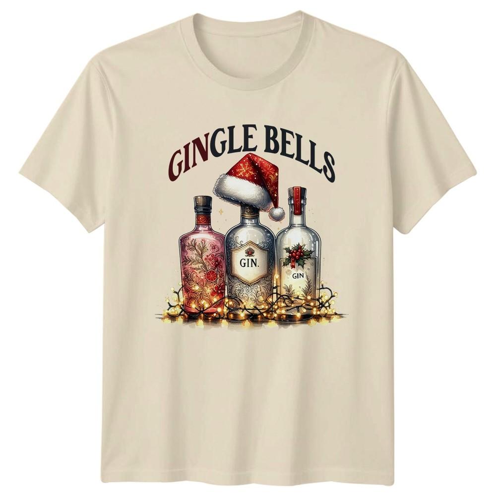 Gingle Bells Gin Christmas Holiday Unisexs Unisexs Graphic Tee