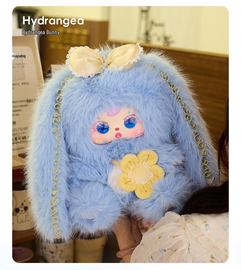 Three White Rabbit Elves 680: Hand-Painted Plush Blind Box Figure - Cute Trendy Toy Pendant