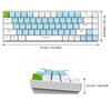 Merdia Mechanical Keyboard, 68 Keys, Wireless 2.4G Connection, 3-Device Connection, for Smartphones and Tablets, US Layout, Blue Switches - White and