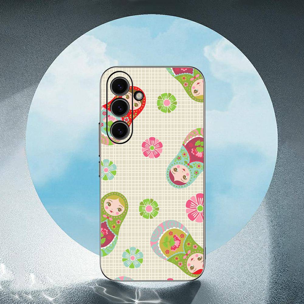 Russian Dolls Matryoshka For Samsung Galaxy S23 S24 S25 Ultra S22 Plus S21 Black Soft Case Waterproof Soft Case