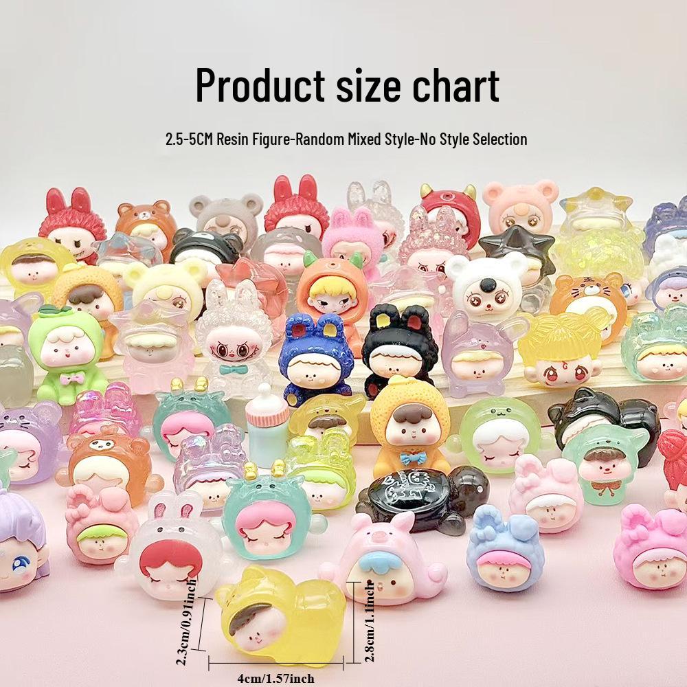 Figuritas de Resina de Dibujos Animados 3D: Accesorios y Colgantes para Llaveros DIY para Estudiantes