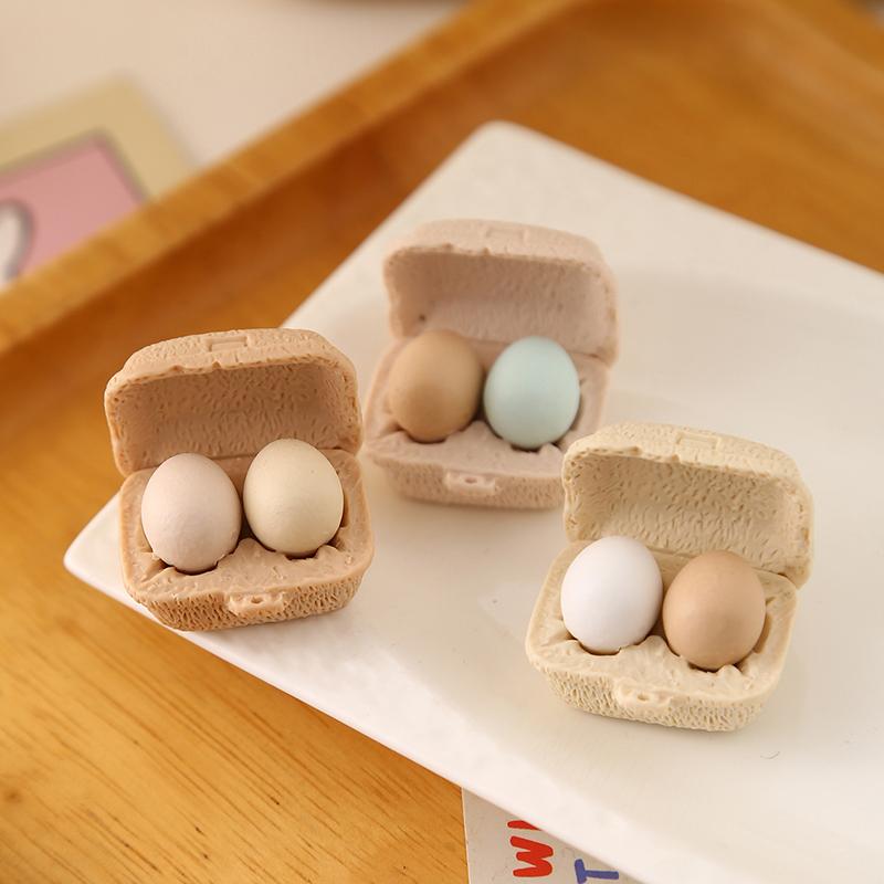 3Boxes Simulation Eggs With Tray Model Miniature Mini Eggs Kitchen Decor Kitchen Accessories