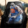 1pc Basketball, Warriors, Celebration Digital Printed Flannel Blanket, Super Soft Plush Fleece Bed Cover, Multipurpose Four Season Blanket f