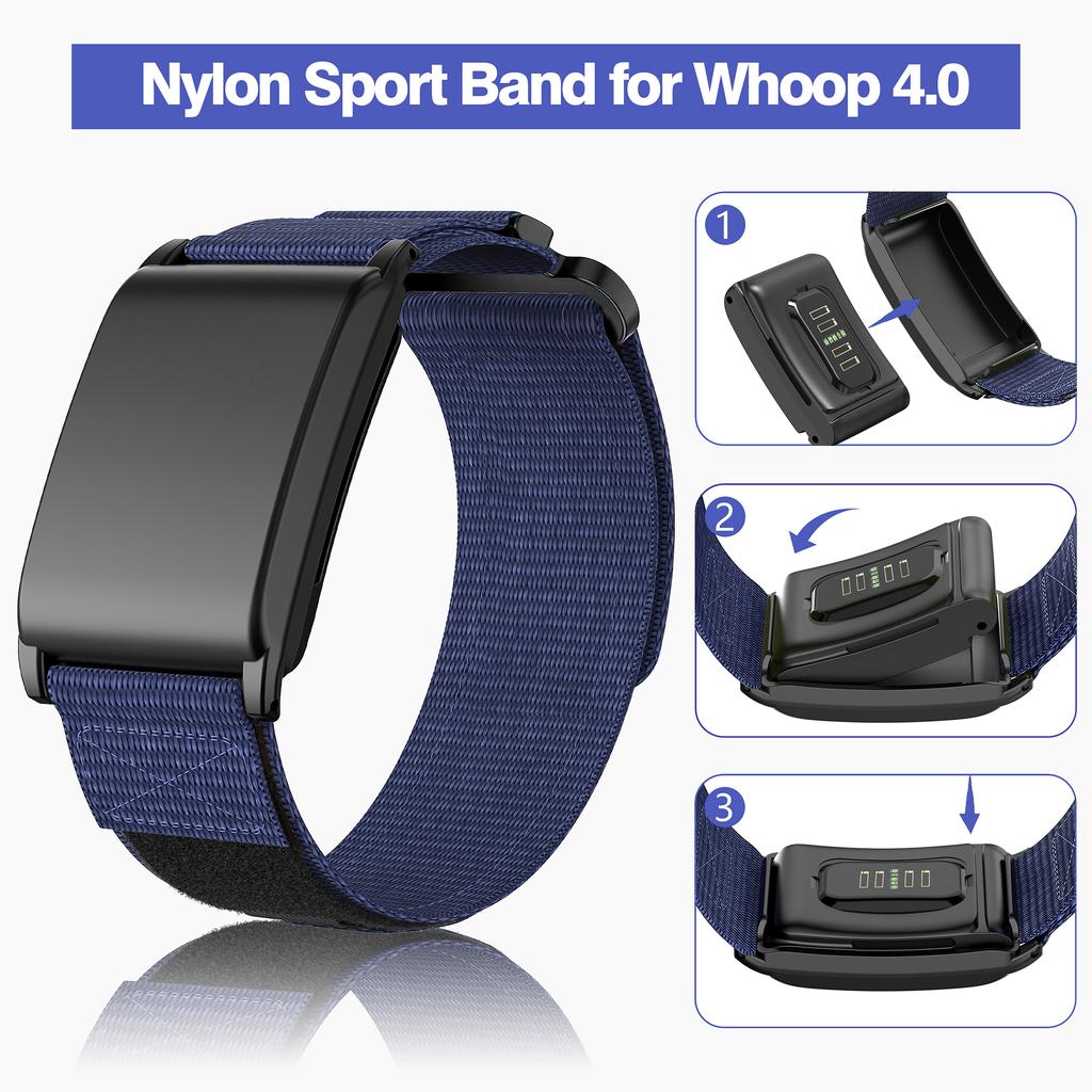 For WHOOP 4.0 Magic Tape Band Stylish Nylon Wrist Strap with Protective Case