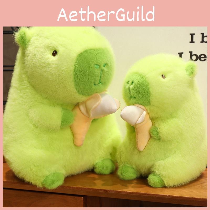 Plushie Soft Capybara With Bananas Decorate For Kids And Plush Collector