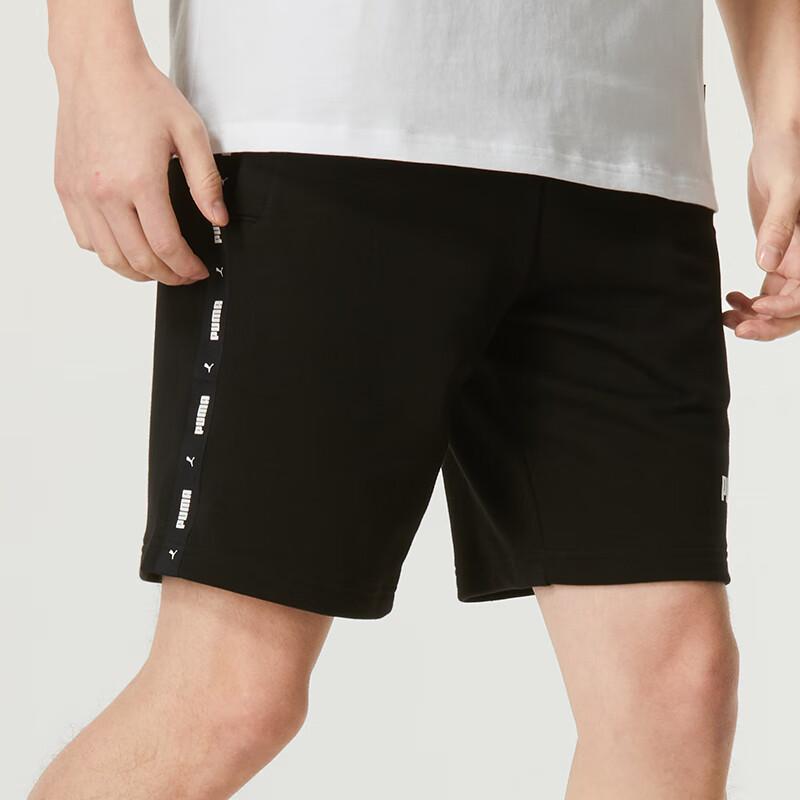Puma Letter Print Side Logo Design Mid Waist Casual Shorts Men Shorts Black 675697-01