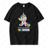 Rainbow Unicorn Installing Muscles Please Wait Gym Funny Sticker Tops Men Women Hipster Creative Cool Tshirt Kawaii Tees Gifts