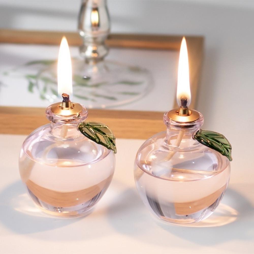 Creative Modern Glass Oil Lamp Refillable Apple Round Glass Lamp Lighting Lantern Lampshade Romantic Home Decor Friend Gift