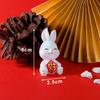 6Pcs Mini Rabbit Ornament Resin Craft Bunny for Desktop Garden Scene Decor Tiny Animal Statue Collection Gift Idea New Year