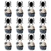 Party Cake Halloween Flags Set With Paper Bat Spider Figures Festive Decoration