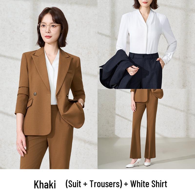 2025 Women's Autumn/Winter Flared Pants Suit Set - Formal/Casual Workwear