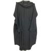 Yohji Yamamoto [Excellent Condition/25% Stainless Steel] Collections FP-D66-500 TA/PE CREPE DE CHINE HOODED DRESS Dress 2 blackUsed