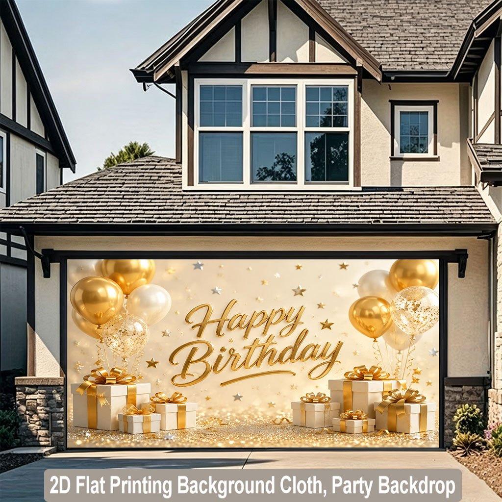 2D Flat Backdrop1pc Gift Balloons Gold Elements Backdrop Backdrop Banner Polyester Wall Decor For Living Room Bedroom Office Outdoor Decor