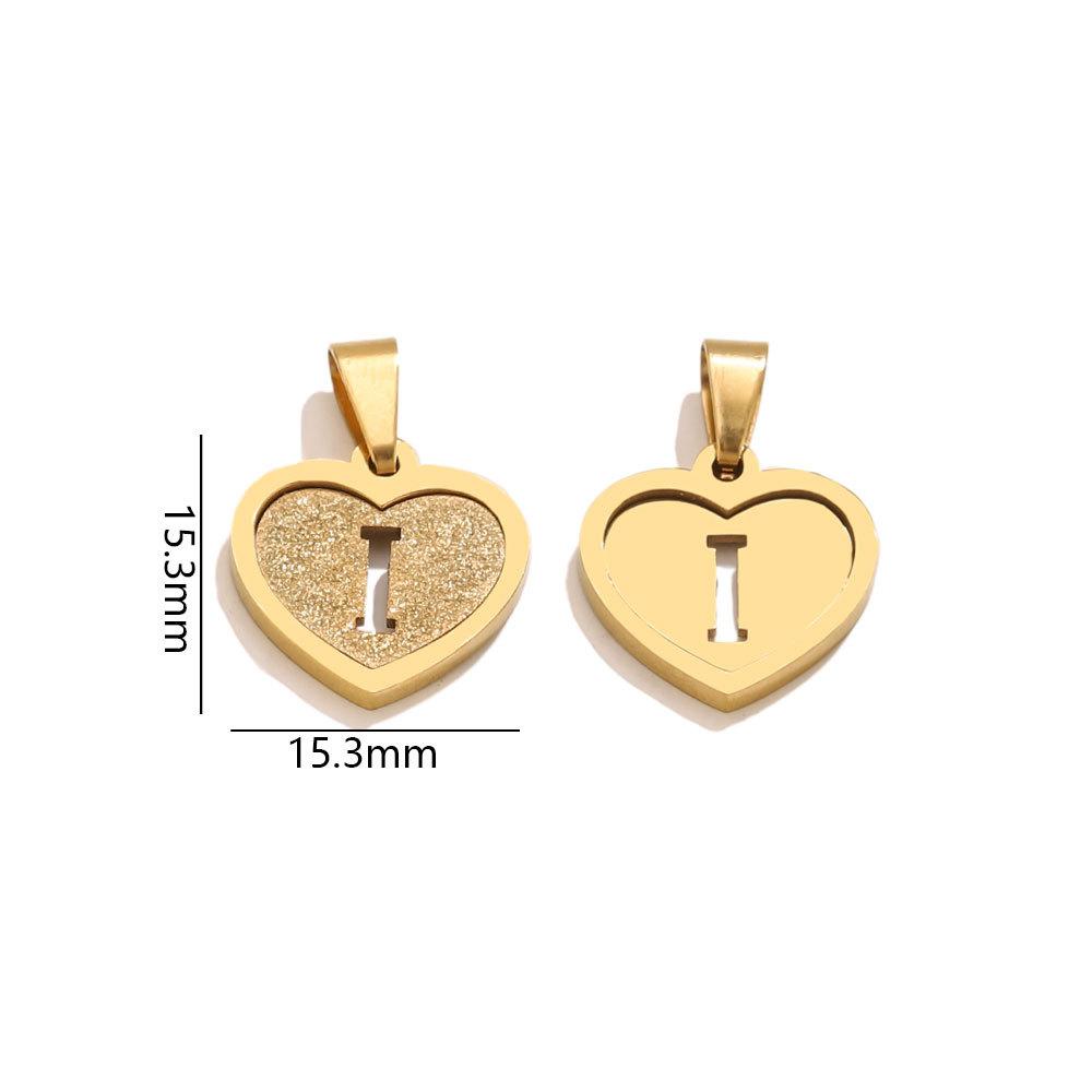 5Pcs/Bag Stainless Steel Gold-plated Heart Letter Pendant DIY Accessory Fashionable Versatile Letter Necklace Pendant