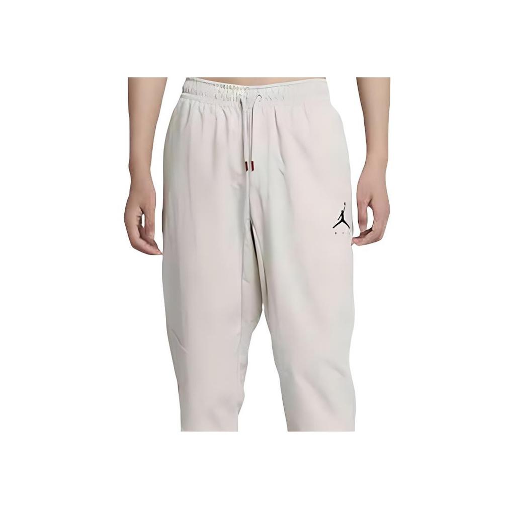 Jordan Solid Color Logo Print Breathable Sports Joggers Men Bottoms Beige 939997-072