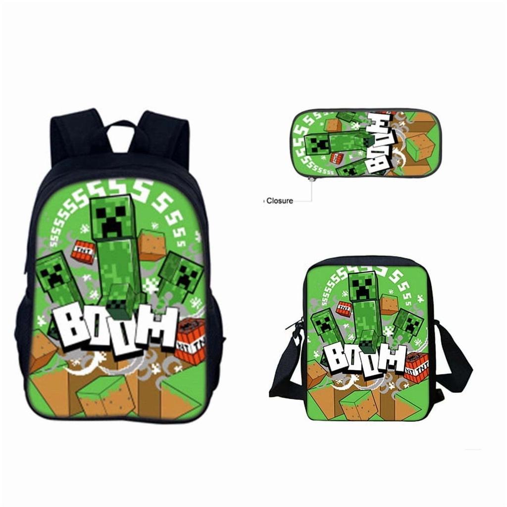 School Season Digital Printing Backpack Student Bag Large Capacity Children'S Messenger Bag Lunch Bag