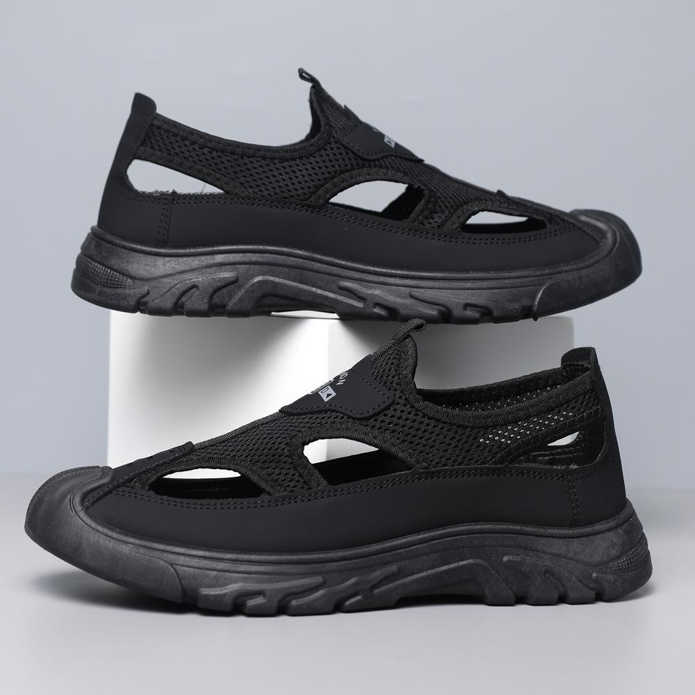 

Summer new men s hole shoes breathable and light hollow mesh shoes mountaineering and wading thin sandals one piece 2025 44