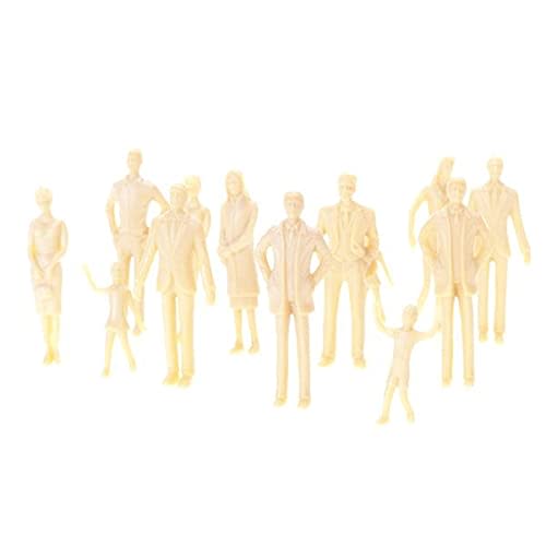 Generic 1/30 Scale Unpainted Figures (40 Figures) for Landscape Modeling, Railway Models, 3.2-5.8cm, Decoration