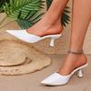 Hollow Mesh Flat Shoes Fashion Half-wrapped Slippers 2025 New Summer Outerwear Pointed Sandals Women's Shoes Large Size 43