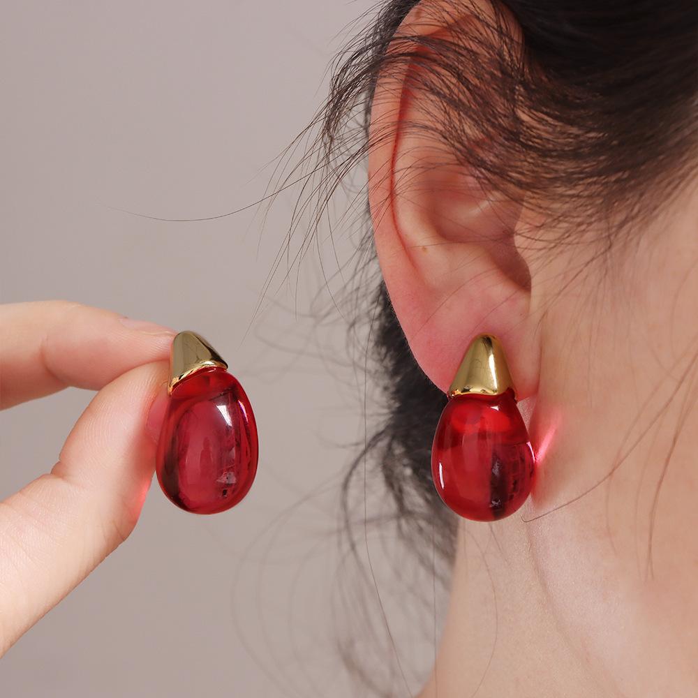 LATS Transparent Water Drop Earrings for Women Multicolored Elegant Modern Design Earring Party Jewelry Gifts