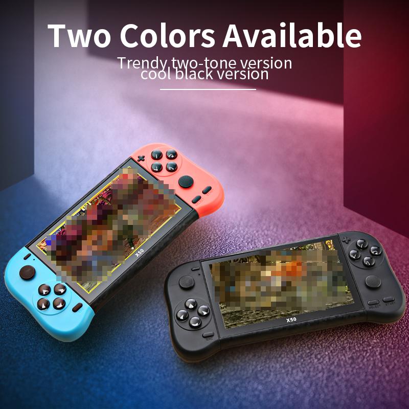 X50 Retro Video Game Console 5.1 Inch TFT Color Screen 4K HD 6000+ Game 64/32G Portable Handheld Arcade Electronic Gaming Player