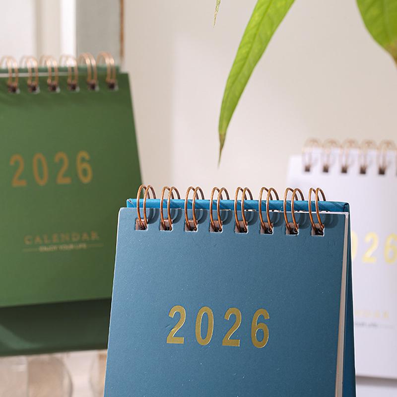 2026 Simple Calendar Small Desk Calendar Creative Coil Calendar Planner Desktop Decoration Office Stationery
