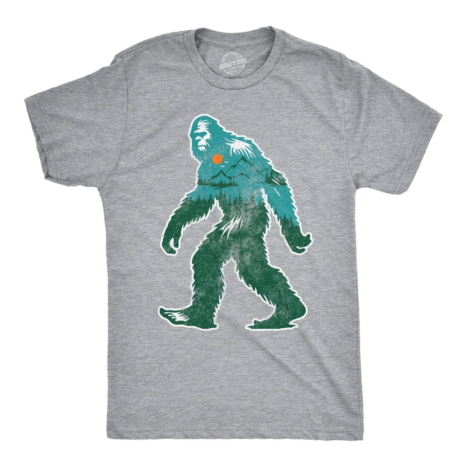 Mens Funny T Shirts Nature Bigfoot Sarcastic Sasquatch Graphic Novelty Tee For XL