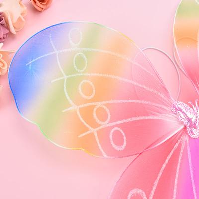 Elegant Girl Fairy Butterfly Wing Rainbow Children Birthday Party Fancy Dress Up